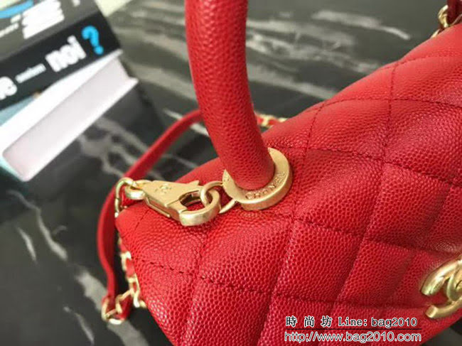 香奈兒CHANEL小號Chanel Coco handle全新頂級翻蓋單肩鏈條手柄包 肩帶可拆卸 DSC1097